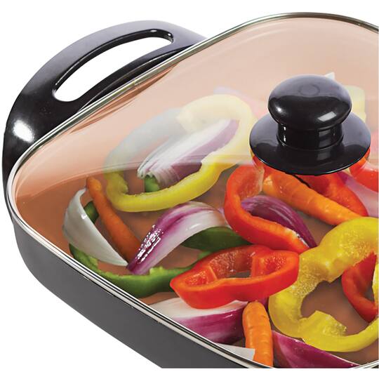 Brentwood 12" Copper Nonstick Electric Skillet with Glass Lid